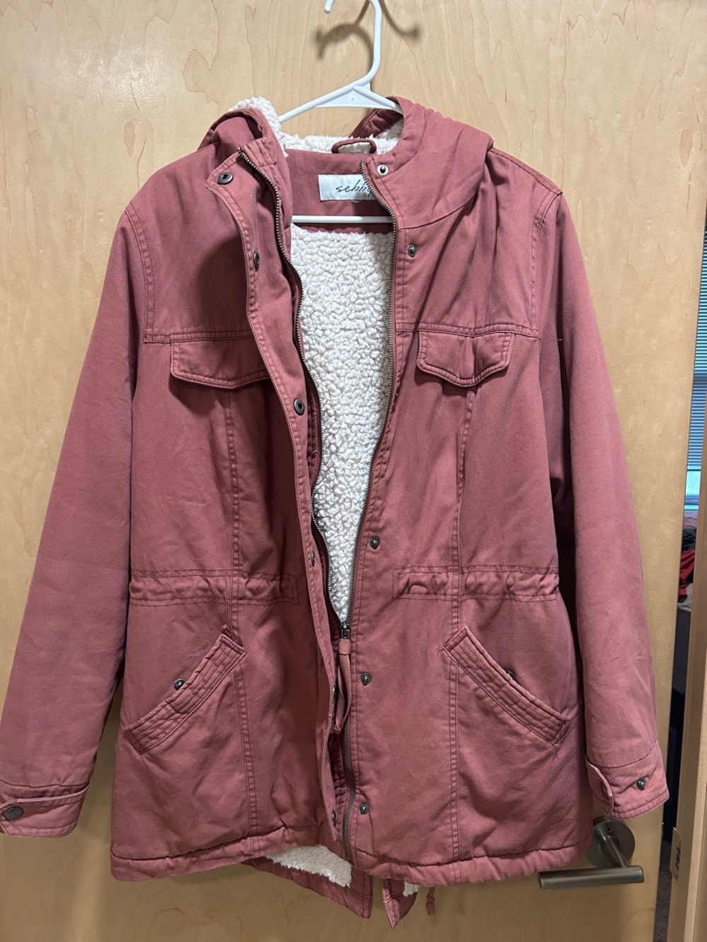 Sebby Dusty Rose Sherpa-Lined Field Jacket